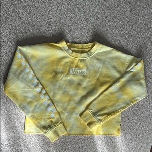 Vans Yellow Tie-Dye Crop Crew Neck Sweatshirt
